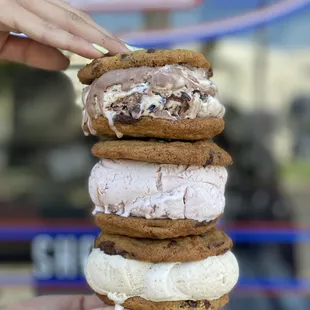 MooPies with Islaner Crunch, Strawberry, Vanilla.