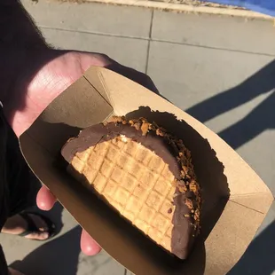 Peanut butter ice cream choco taco