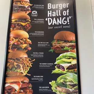 menu, burgers
