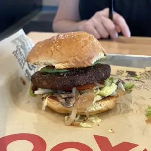 a burger on a bun
