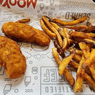 Chicken strips and fries