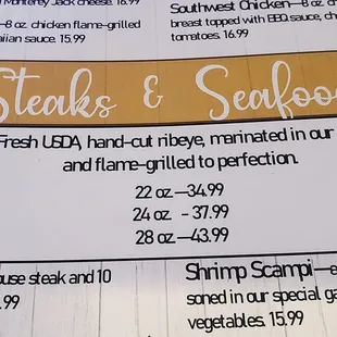 The steaks are excellent, and they'll cut you any size.