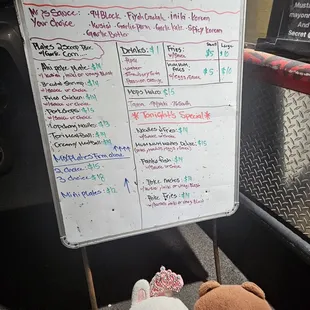 Today's menu and specials