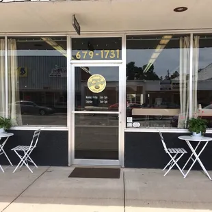 Outside seasonal seating!