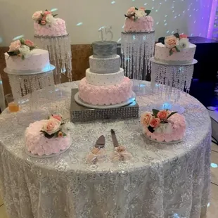 a table set up for a wedding reception