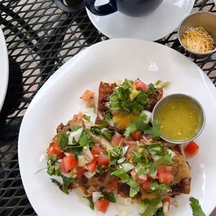 Molletes and hot chocolate.