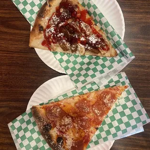 Chicken &amp; waffle pizza And pepperoni pizza