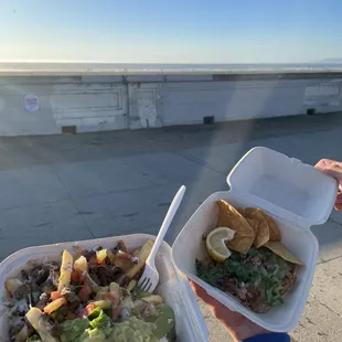 Asada fries  Carnita Taco