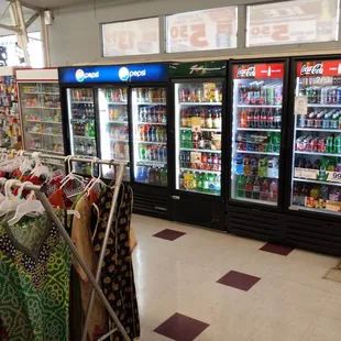 Beverages, clothes, supplies