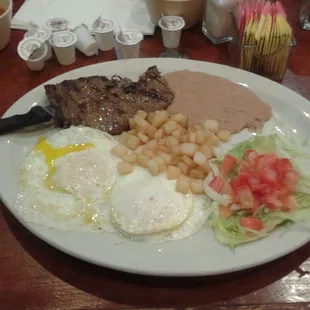 Fajita steak and eggs