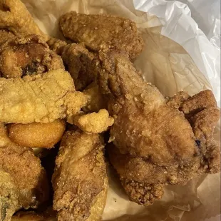 a basket of fried food