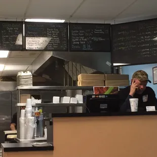 Menu and proprietor.