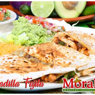 a plate of quesadillas