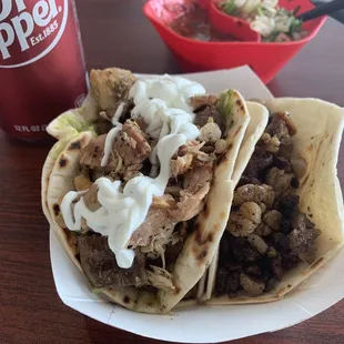 Super Taco and Molleja Taco
