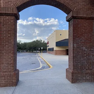 the entrance to the restaurant