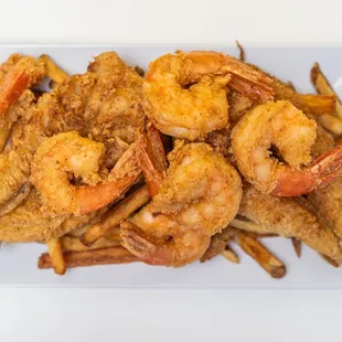 6pc shrimp 2pc whiten and fries