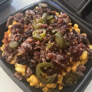Brisket loaded Mac N Cheese