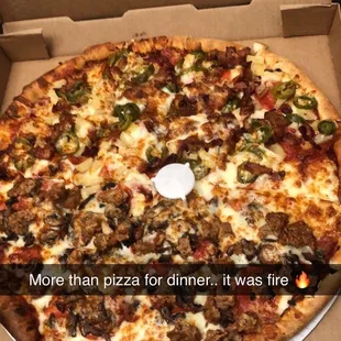 XLG half and half pizza
