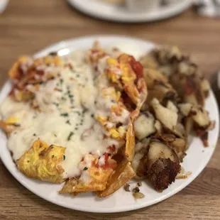 Chilaquiles with potatoes