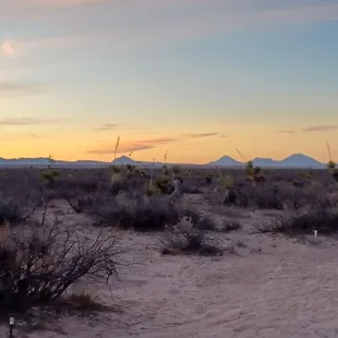 Sunset with mountains in the back ground
