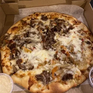 Steeler Cheesestake Pizza