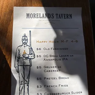 Happy Hour menu