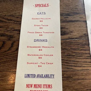 Specials For Happy Hour