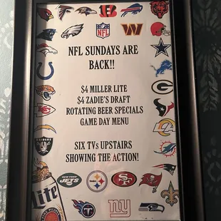 NFL Sundays Specials