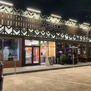 Storefront at night