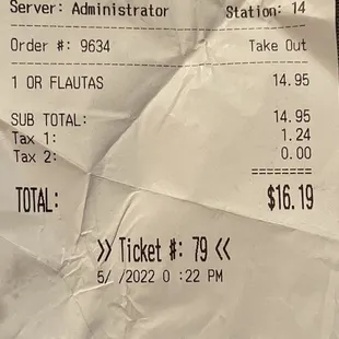 Chicken Flautas $16.19