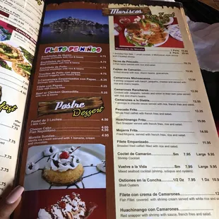 a menu for a mexican restaurant