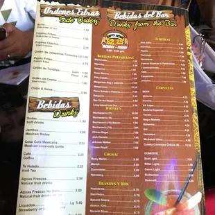 a menu for a mexican restaurant