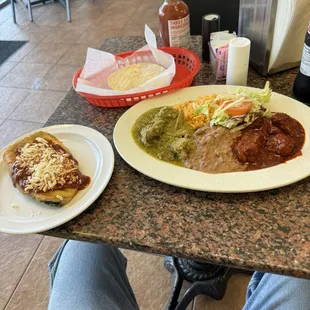 The Special with fall of the bone chopped rips and Chile Relleno