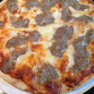 Small frozen sausage pizza - $5.99.