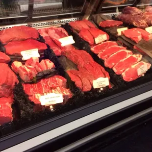 a display of beef