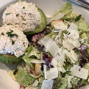 Brunch special:  Lauren's chicken salad stuffed in avocado with salad. SO GOODD