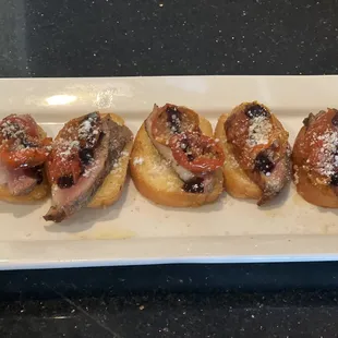 "Troy's Duck Bruschetta"