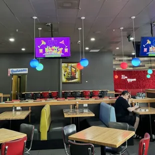 Seating area and bar