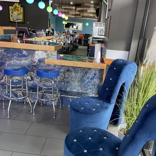 Inside waiting area and bar