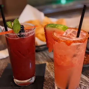 Blackberry Mojito and Watermelon Margarita