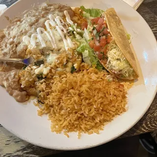 Chili relleno and taco