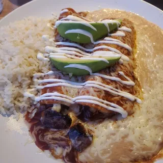 Filet mignon enchiladas