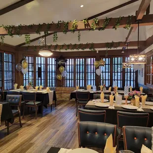 Elegant table top set up in private space.