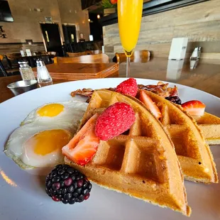 $15 Bottomless Mimosa Brunch, Featuring Our Waffles, Eggs and Bacon Breakfast
