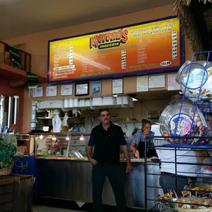 The menu and to go counter.