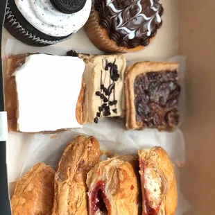 Guava &amp; Cheese Pastry Guava Pastry Pecan Square Peanut Butter Brownie Moms Apple Pie Square Boston Cream cupcake Oreo Cupcake