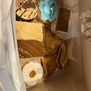 The dulce de leche stuck to the top but here is a glimpse of one of the boxes of pastries we got.