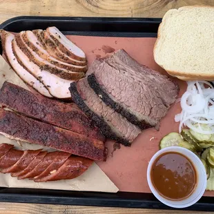 BBQ - sausage, pork ribs, brisket and Turkey