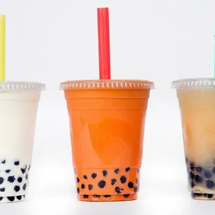 Thai ice tea with boba &amp; Milk tea.