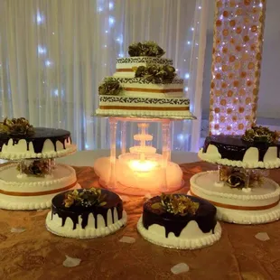 a wedding cake with candles